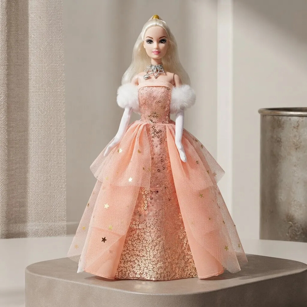 Muñeca Con Vestido De Fiesta Y Accesorios NARANJA SALMON