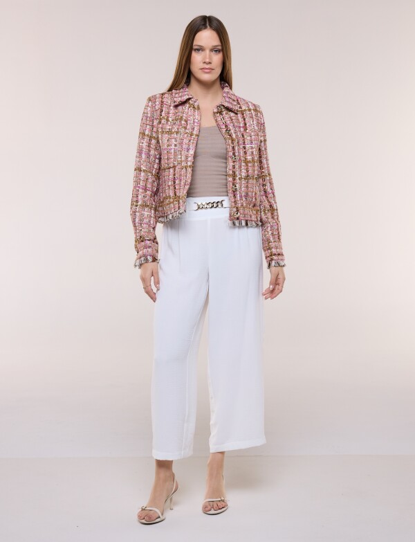 Chaqueta Tweed Con Lentejuelas ROSA/MULTI