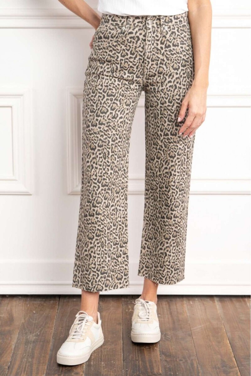 Jean Wide Leg Animal Print - Animal Print 