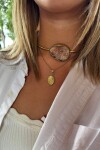 Amatista Choker Rosa Bronce