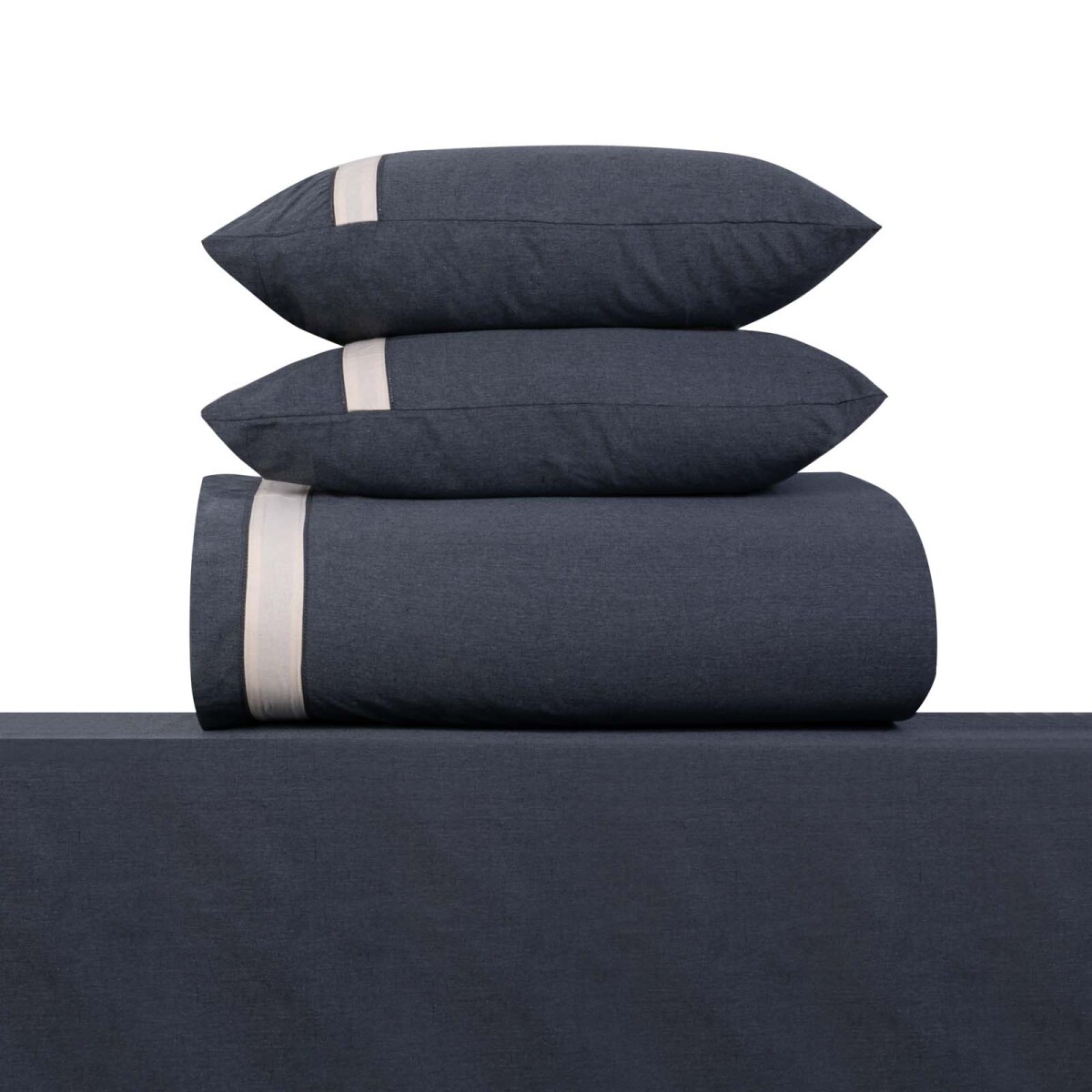 JUEGO SÁBANAS - 2 PLAZAS ALGODON-Y-POLIESTER SLUB BLEND 