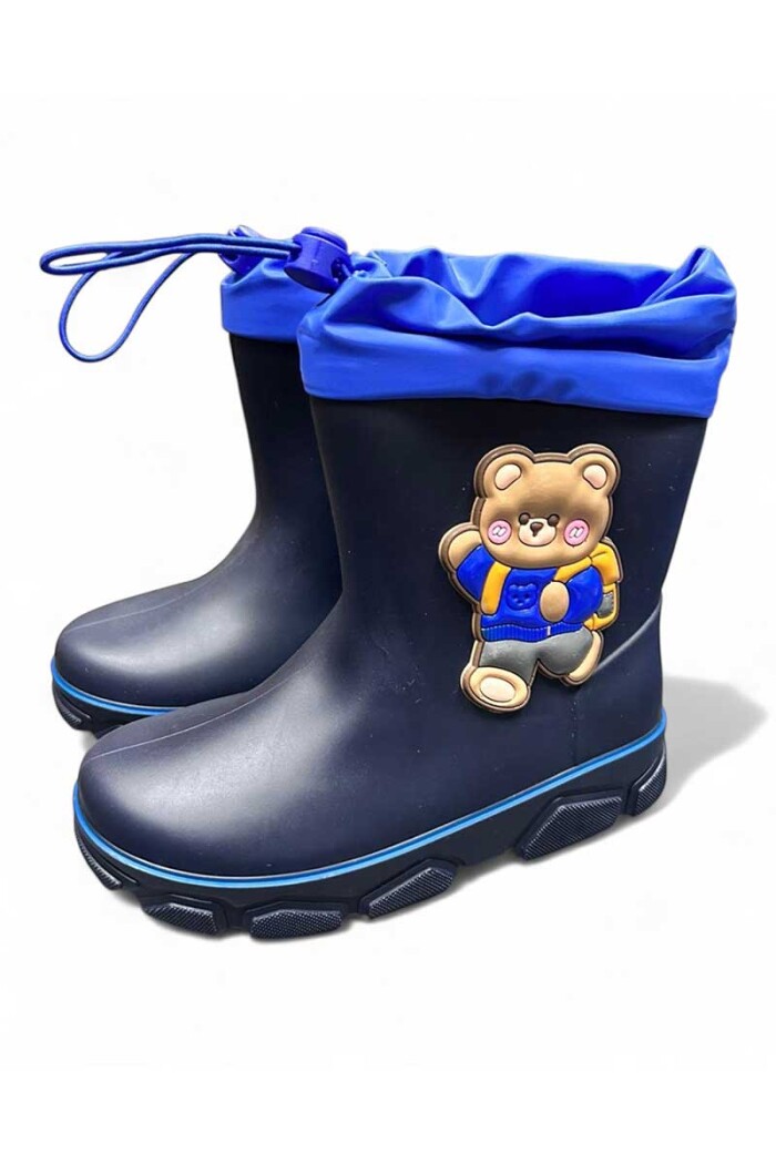 BOTA DE LLUVIA DE NIÑO CON CUELLO Azul