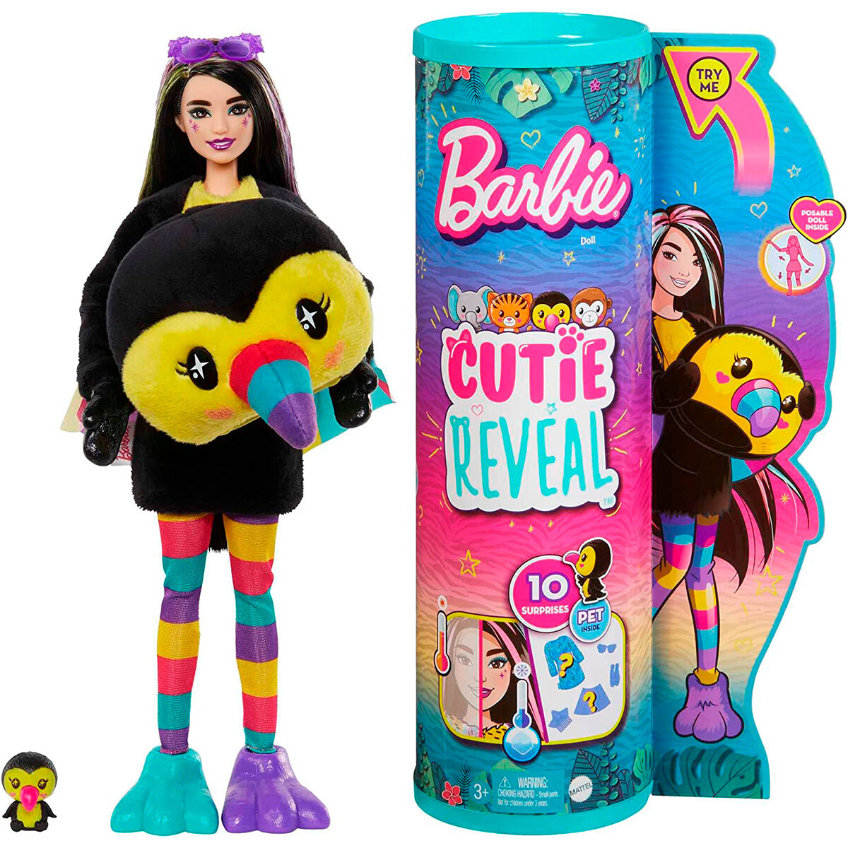 Muñeca Barbie Cutie Reveal Con Disfraz + Accesorios - Barbie Tucan 