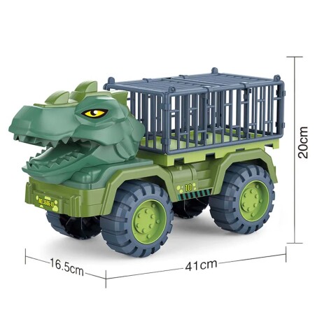 Set Pista Carreras Encastrable Dino 140P + Camión Dinosaurio Verde