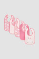 Set x5 babero para bebe ovejita Rosado