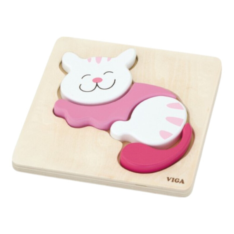 Puzzle silueta Viga 4 piezas Gato