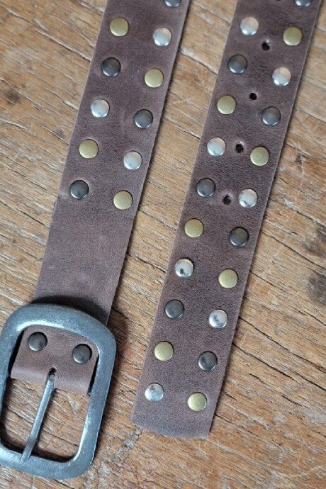 Cinto Snake Marrón combinado plata