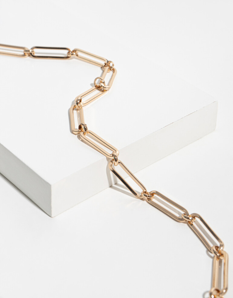 Collares Cortos Metal Collar De Eslabones Mix And Match - Dorado