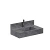 Mueble de baño suspendido de porcelanato Gris Napoles 80 cm con bacha incorporada Mueble De Baño Suspendido De Porcelanato Gris Napoles 80 Cm Con Bacha Incorporada