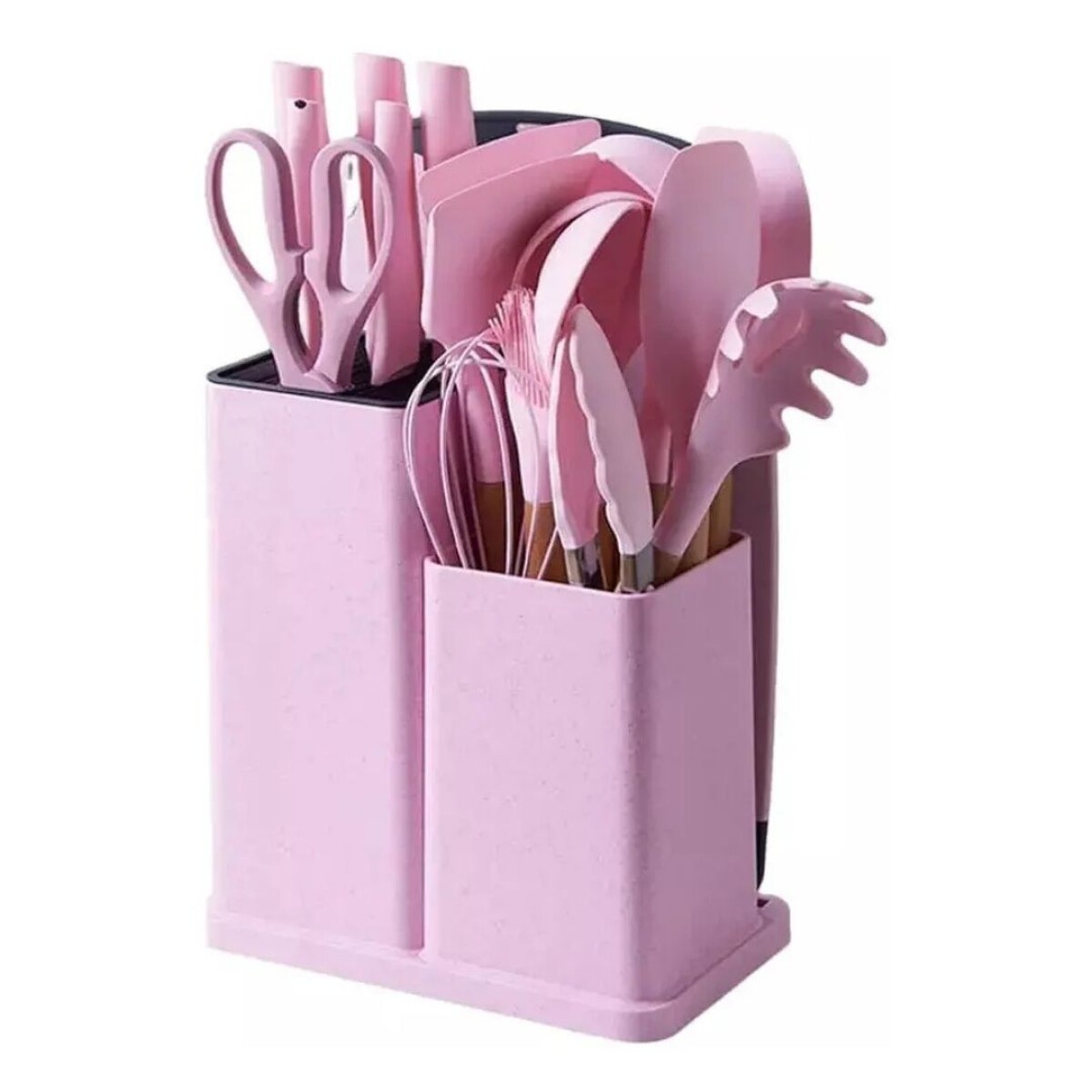 Kit De Menage 19 Utensillos De Cocina+organizador - ROSA 