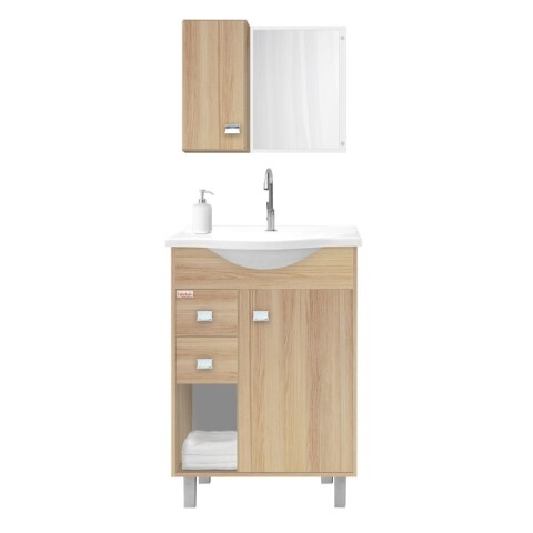 Mueble con Bacha para Baño con Botiquin y Espejo Mueble con Bacha para Baño con Botiquin y Espejo