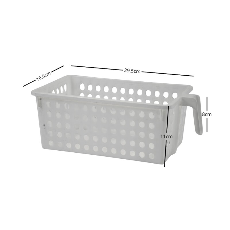 Cesto calado con agarradera P 29.5x16.5x11.5cm BLANCO