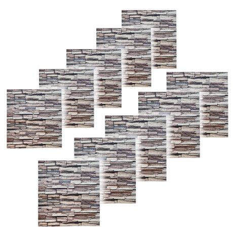 Set X10 Revestimiento Adhesivo Pared Madera Ladrillo Piedra