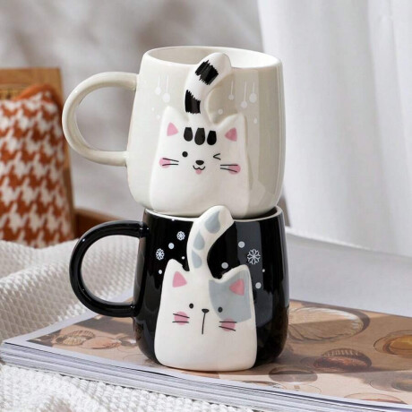 Taza De Cerámica De Diseño Gatito Negro