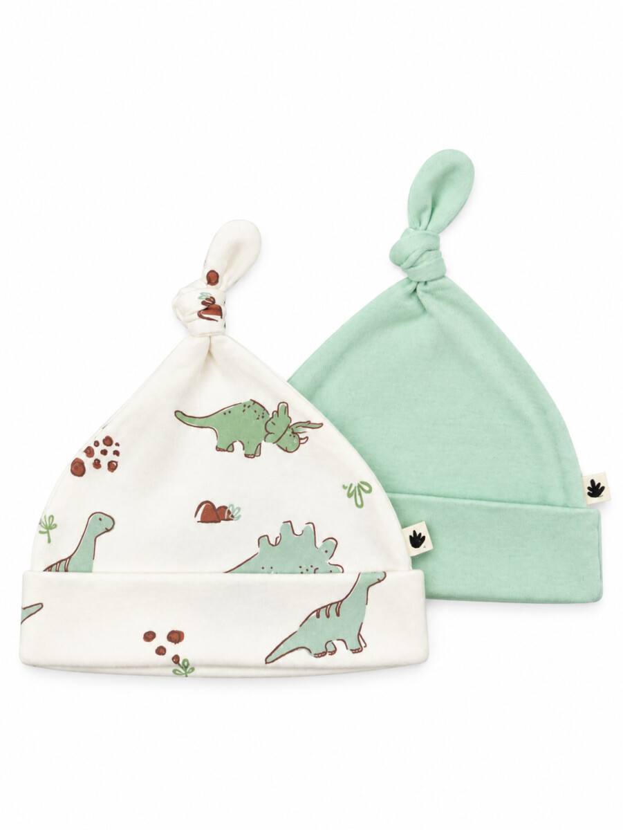 GORRO PACK X 2 - VERDE GRISACEO 