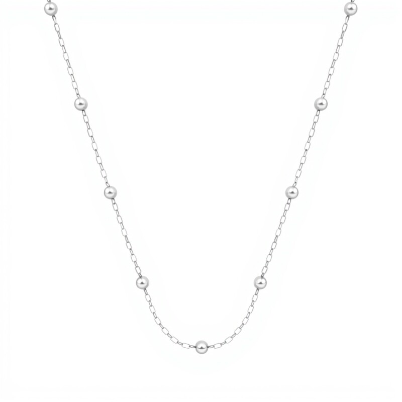 Cadena Oval y Bolitas - Plata 925 - Sin Piedra - CD3531 sinpiedra