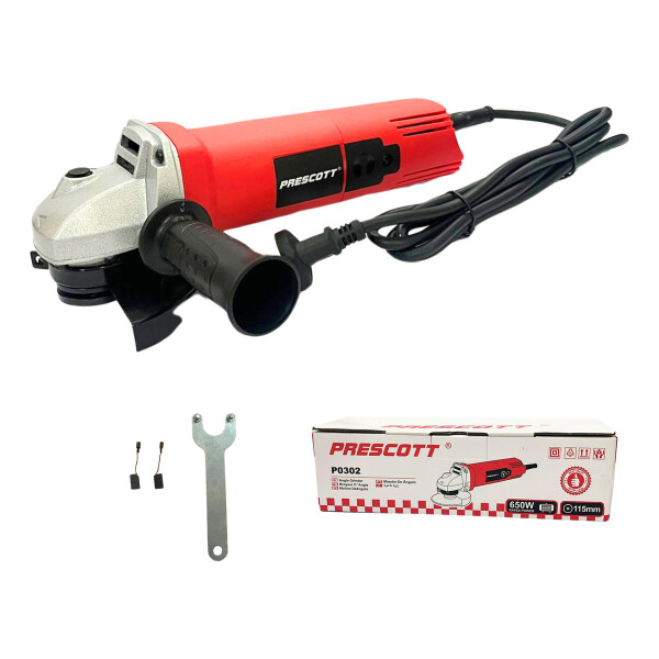 AMOLADORA ANGULAR 650W 4 1/2 ´´ PRESCOTT ROJA AMOLADORA ANGULAR 650W 4 1/2 ´´ PRESCOTT ROJA