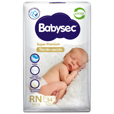 Pañales Babysec Recien Nacido 34 Uds. Pañales Babysec Recien Nacido 34 Uds.
