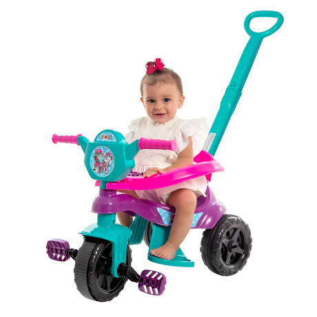 Triciclo Andador Infantil Interactivo C/guía Y Pie Verde