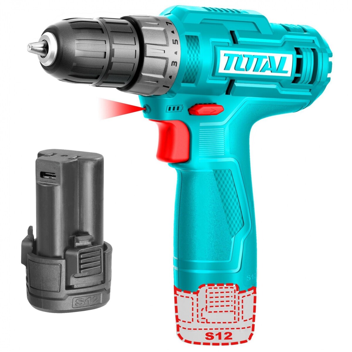 Atornillador Inalámbrico 12v - 1 Batería, Carga Usbc 