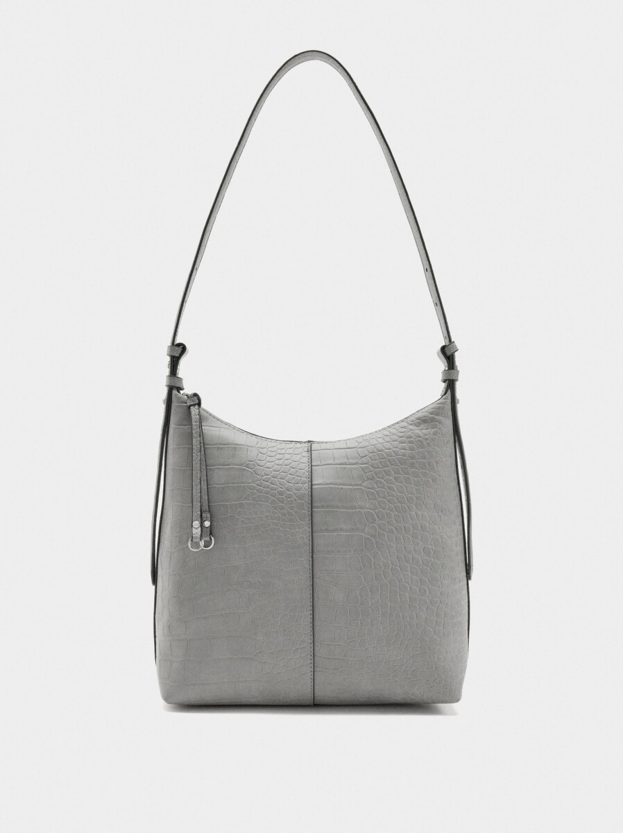 Bolso De Hombro Con Grabado Animal - gris 
