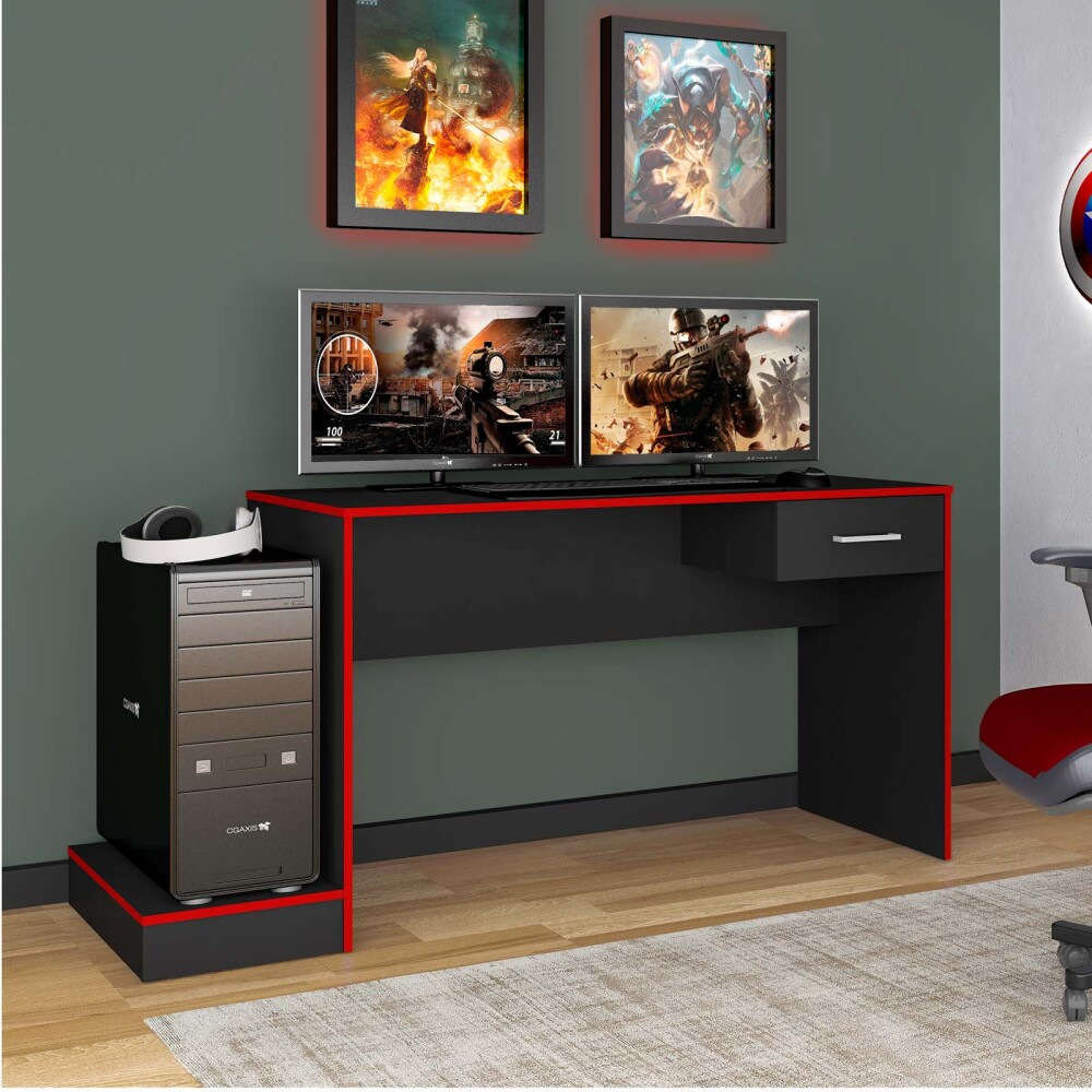 ESCRITORIO GAMER MDF NEGRO KUMA