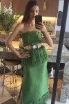 Exotic Raphia Skirt Verde Lechuga