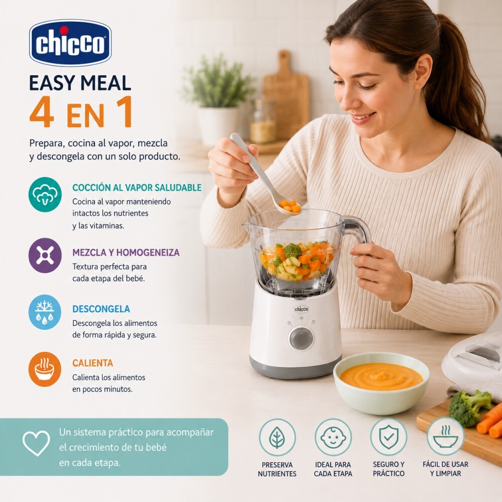 Robot Cocina Bebé Multifunción Chicco Easy Meal Robot Cocina Bebé Multifunción Chicco Easy Meal