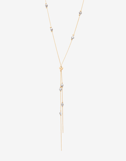 Collares Largos Perla Collar Largo Corbatero Perla Sintética - Dorado