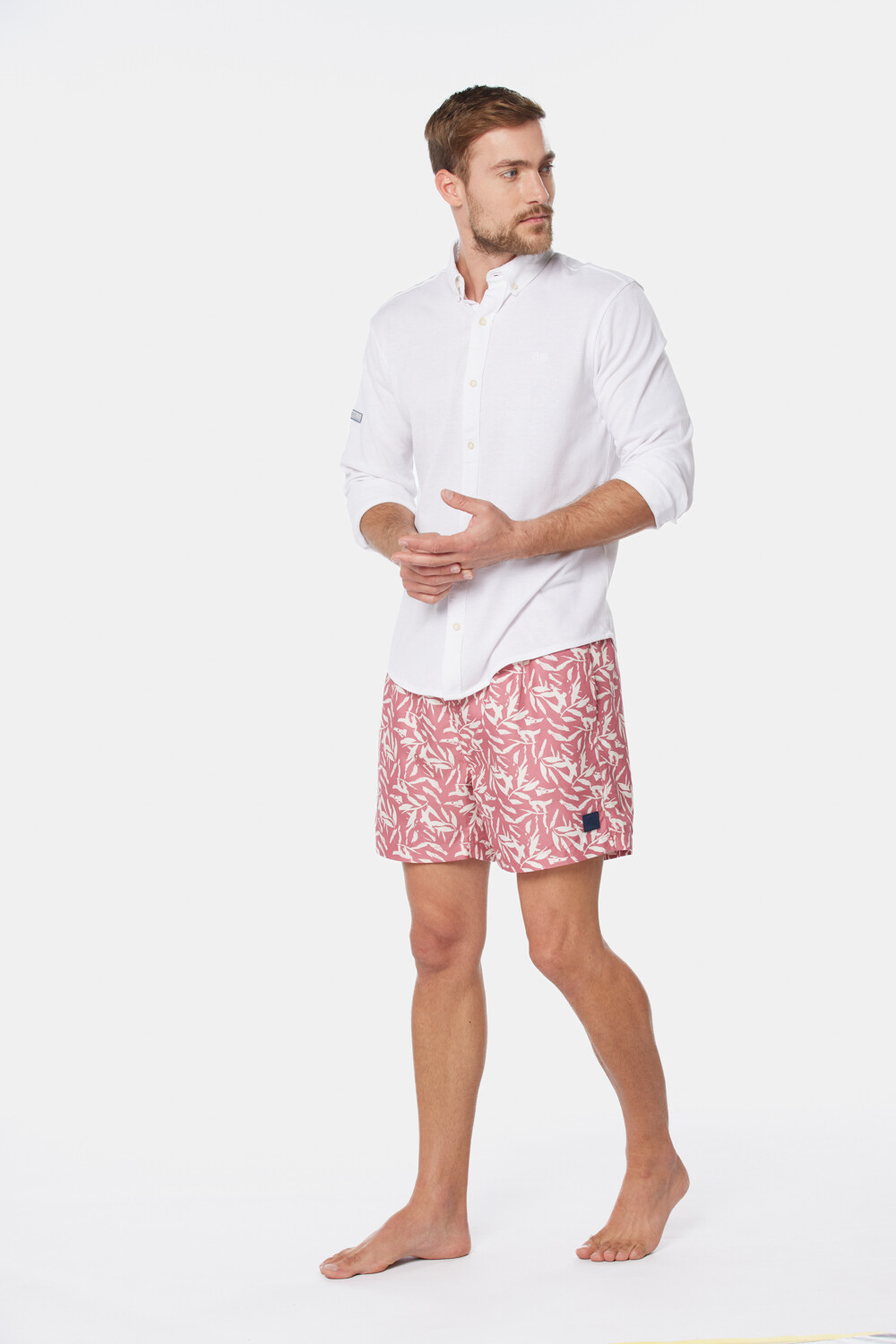 SHORT DE BAÑO ESTAMPADO Rosado