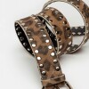Cinturón Luna En Cuero Leopardo Gastado Marron