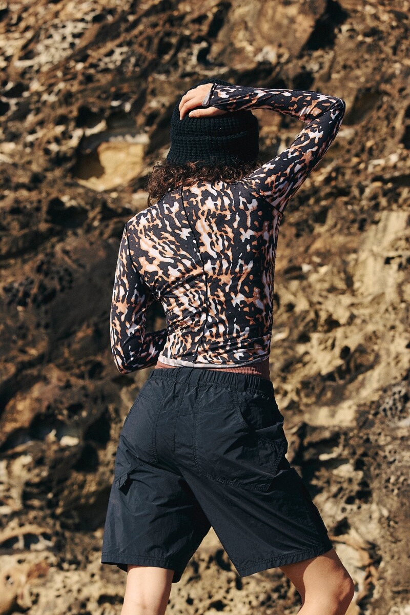 PRINTED RIGHT ON RUN LAY Marron