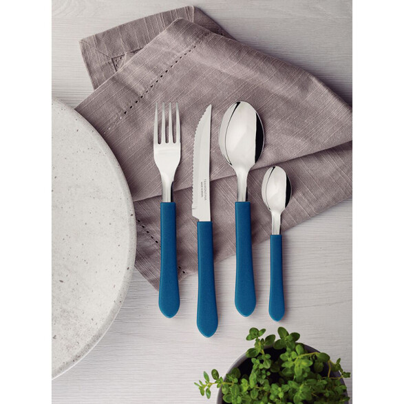 Juego de cubiertos azul océano 24 piezas "LEME" -TRAMONTINA TN7634