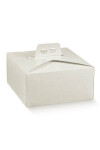 CAJA TORTA 27x27x12 cm PELLE BIANCO