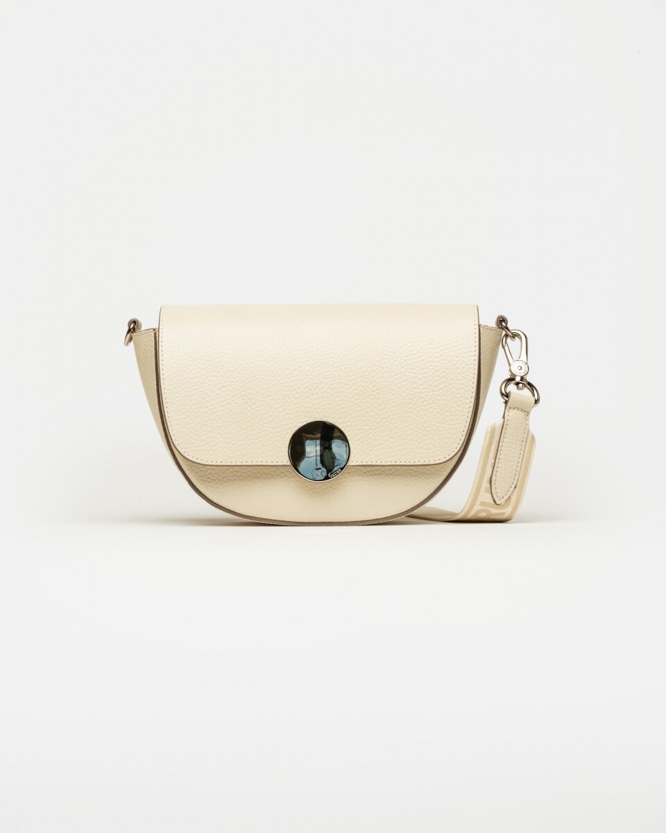 Bandolera The Circle En Cuero Graneado - Natural 