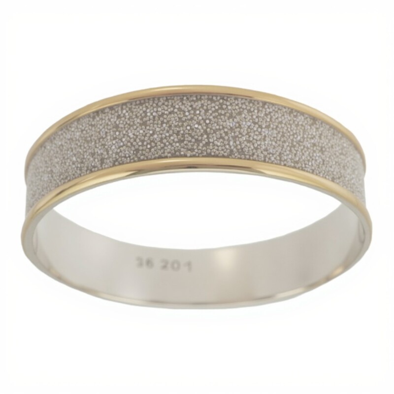 Esclava arenada con borde-Plata y Oro-Sin piedra-ES5014 sinpiedra
