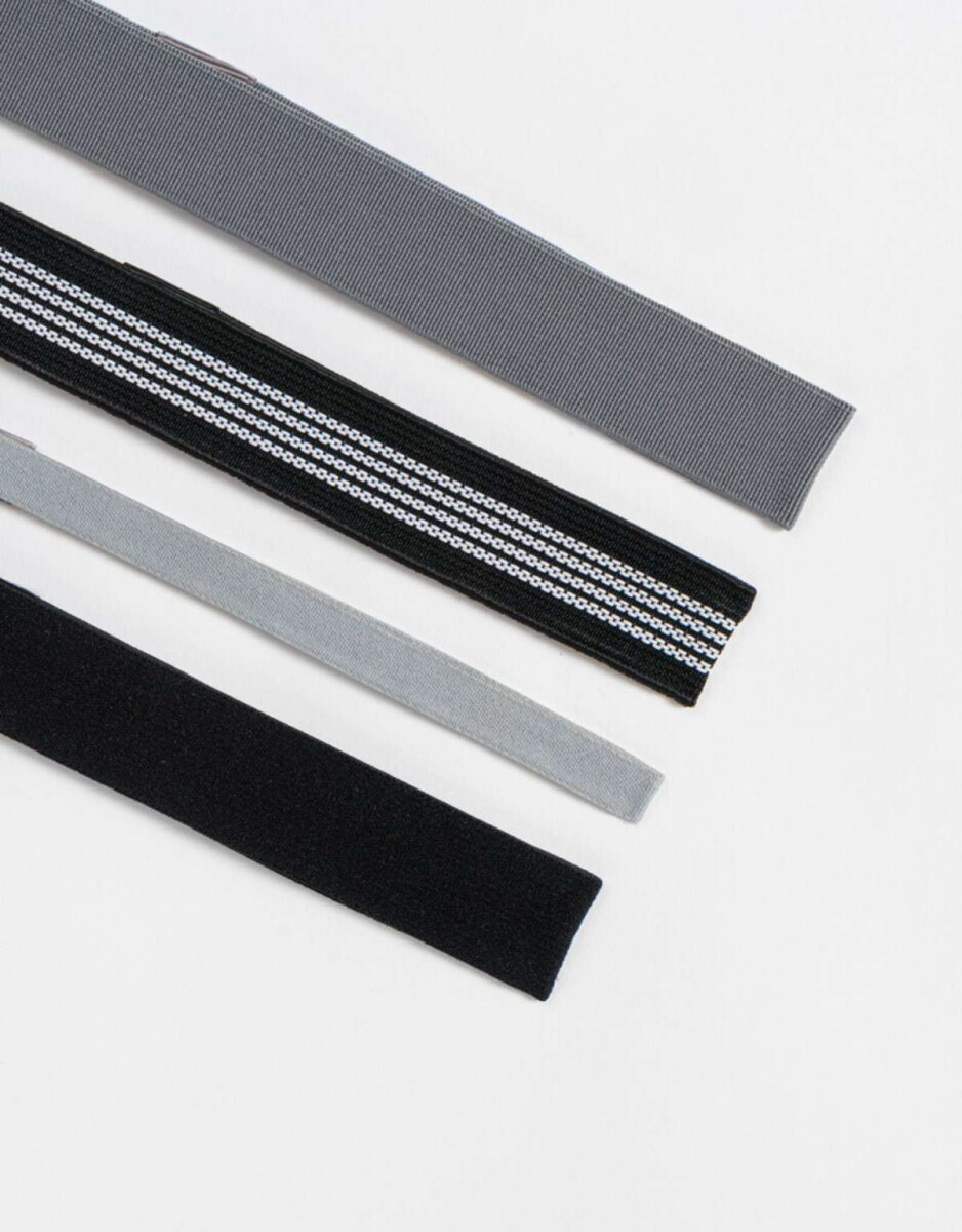 Set De Vinchas Elásticas - Gris Medio 