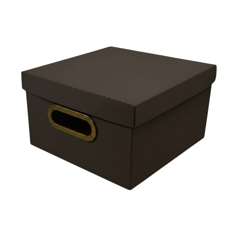 Caja Organizadora Lino P 25cm x25cm x15cm MARRON