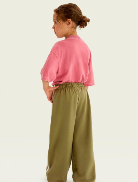 PANTALONES DEPORTIVOS DE PIERNA ANCHA VERDE