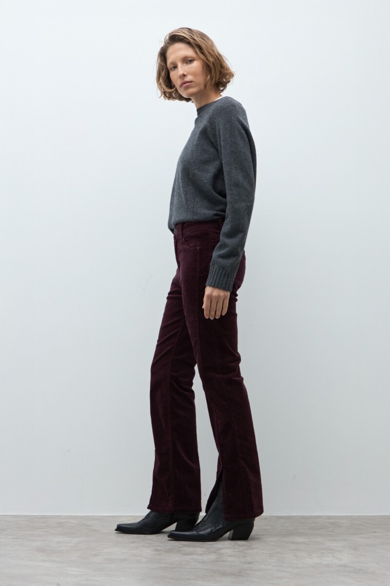 Pantalón Donna de pana ciruela