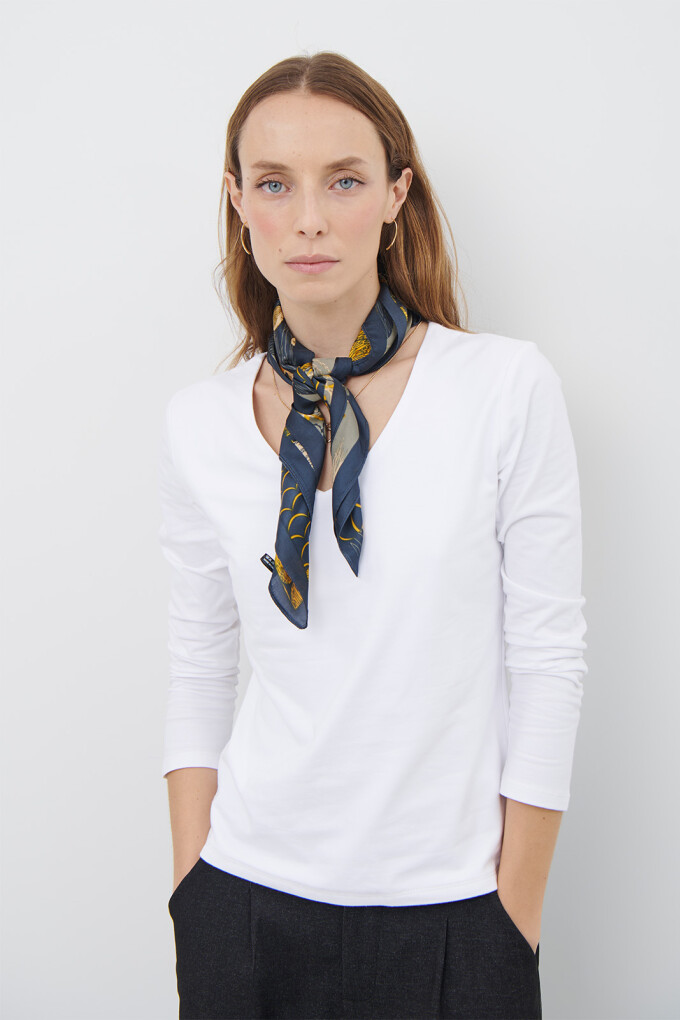 REMERA V M/LARGA BLANCO