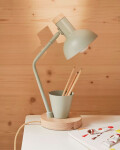 Lámpara de escritorio Katia de madera y metal verde verde