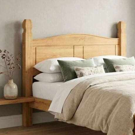 Respaldo Queen Madera Maciza 160cm Linea Mexicana Natural