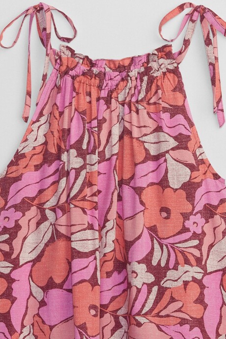 Musculosa Cuello Halter Mujer Pink Floral