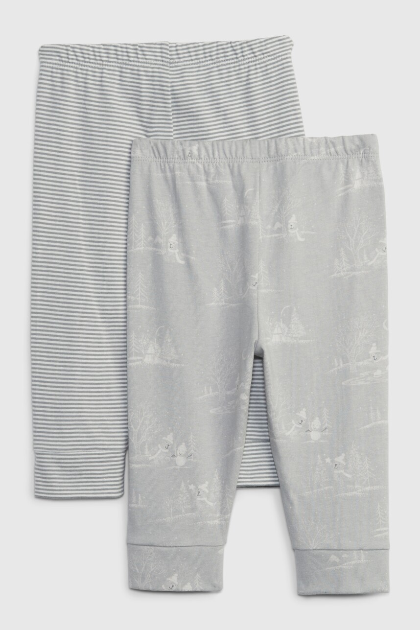 Pantalón De Algodón Pack X2 Bebé Pilot Grey