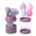 Set Maquillaje 7 Brochas y Pinceles con Estuche + Esponjas Violeta