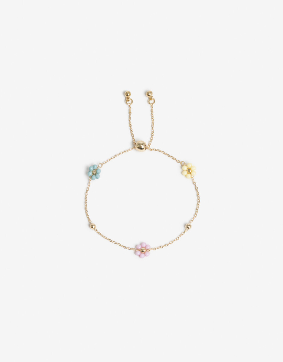 Pulsera Flexible Beads Flores 