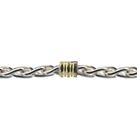 Gargantilla de plata 925 y double en oro 18 ktes, 40 cm. Gargantilla de plata 925 y double en oro 18 ktes, 40 cm.
