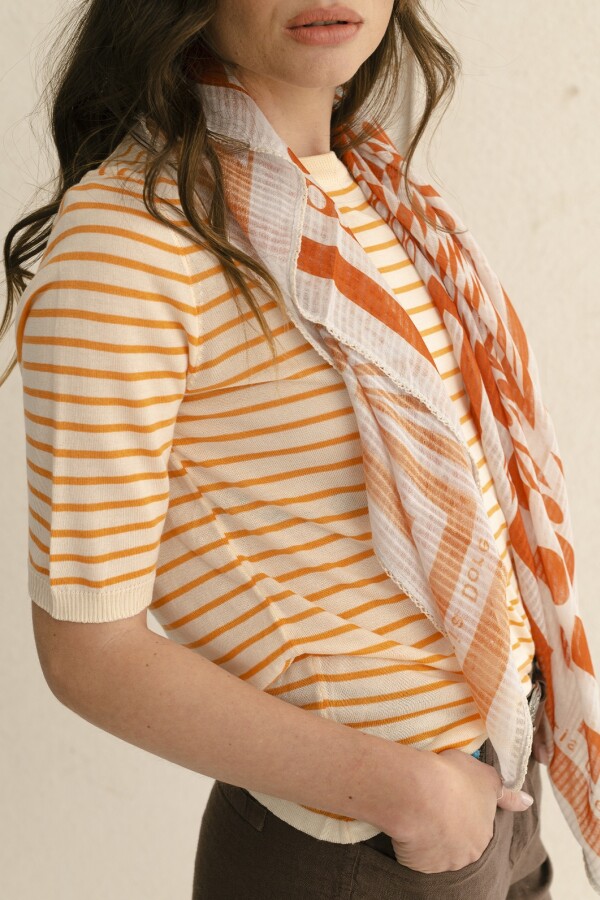 SWEATER RAYAS NARANJA