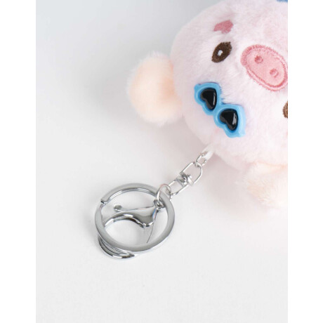 Llavero Y Charm De Peluche De Cerdito Rosa Claro